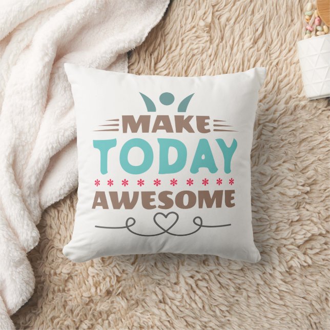 Make Today Awesome Retro Typography Cushion (Blanket)