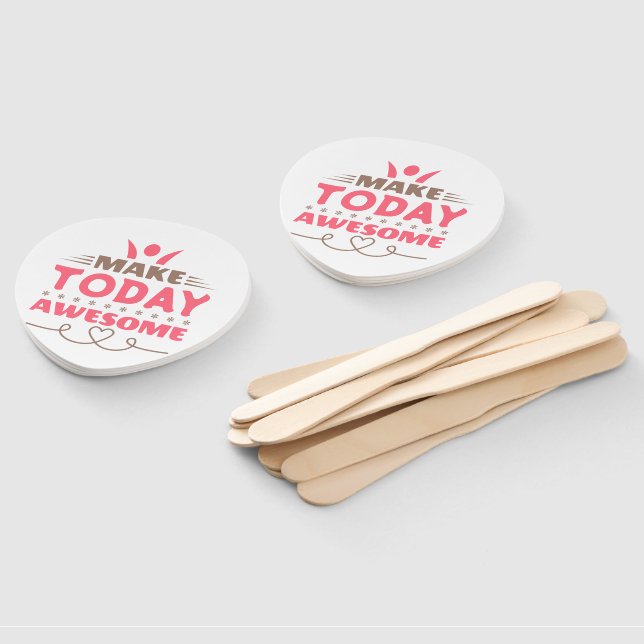 Make Today Awesome Retro Typography Hand Fan (Non-assembled)