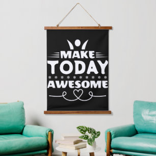 Make Today Awesome Retro Typography Hanging Tapestry