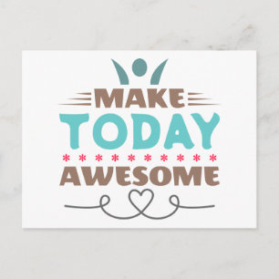 Make Today Awesome Retro Typography Holiday Postcard