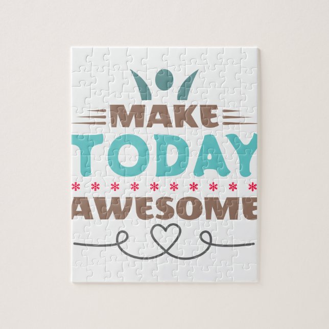 Make Today Awesome Retro Typography Jigsaw Puzzle (Vertical)