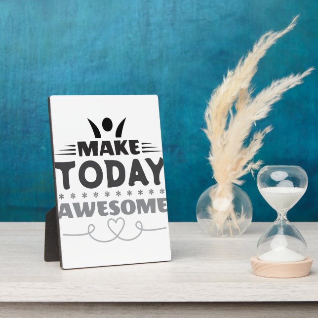 Make Today Awesome Retro Typography Plaque (Side)