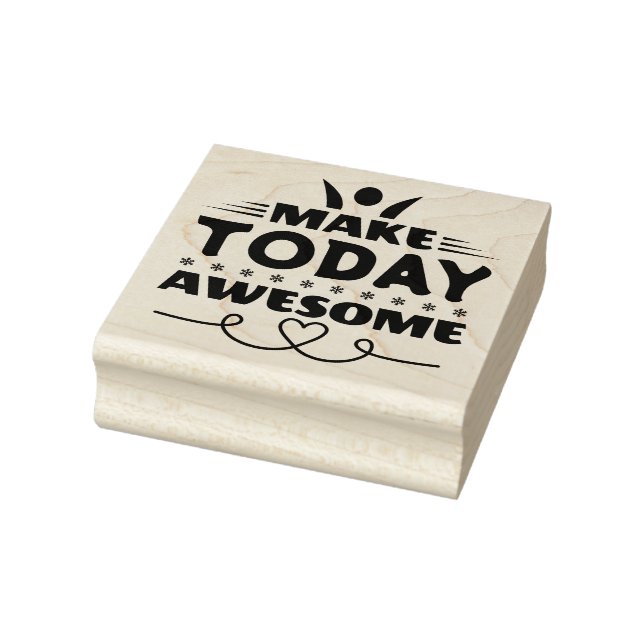 Make Today Awesome Retro Typography Rubber Stamp (Stamp)