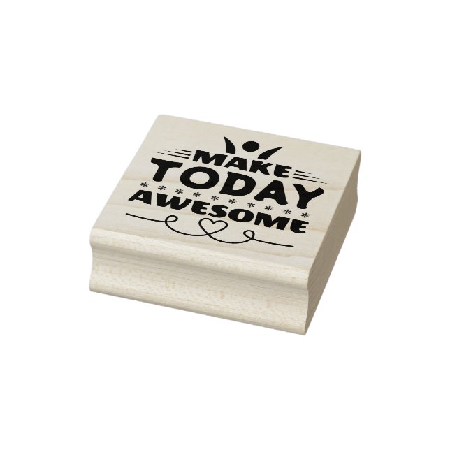 Make Today Awesome Retro Typography Rubber Stamp (Stamp)
