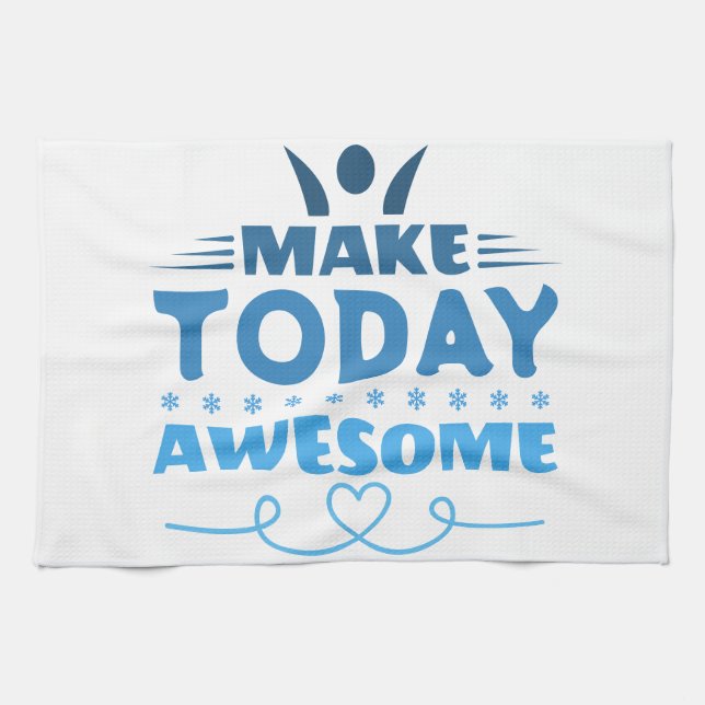 Make Today Awesome Retro Typography Tea Towel (Horizontal)