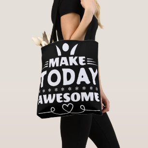 Make Today Awesome Retro Typography Tote Bag