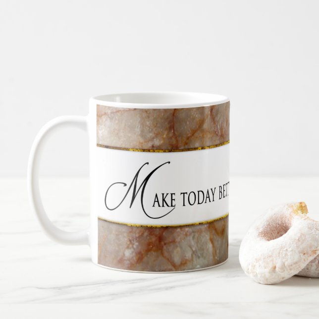 Make Today better than Yesterday Mug - MARBLE (With Donut)