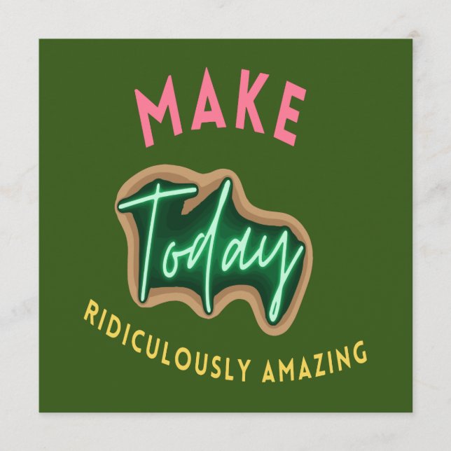 Make today ridiculously amazing menu (Front)