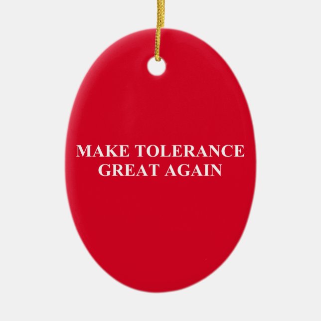 Make Tolerance Great Again Ceramic Tree Decoration (Front)