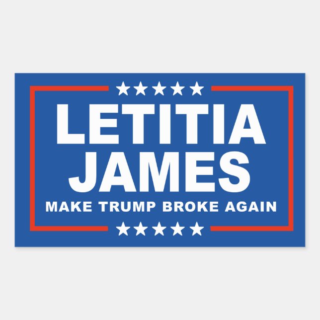 Make Trump Broke Again - Letitia James Rectangular Sticker (Front)