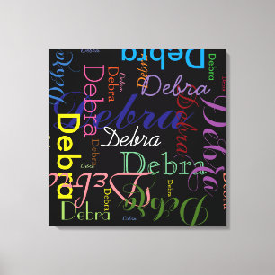 make typographic patterned name canvas print