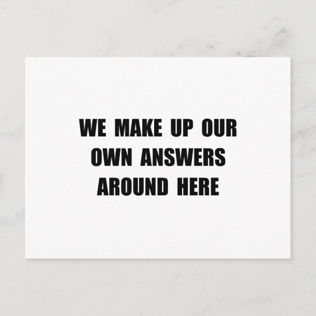 Make Up Answers Postcard (Front)