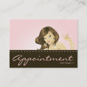 Make up Artist Appointment Card Pretty Pink Woman