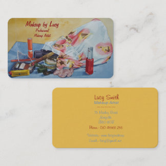 make up artist design retro make up bag beauticans business card