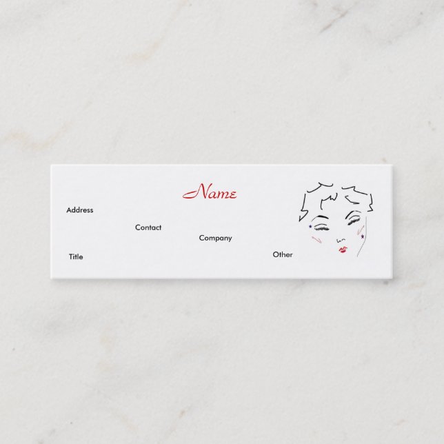 Make-up Artist Diva Lips Mini Business Card (Front)