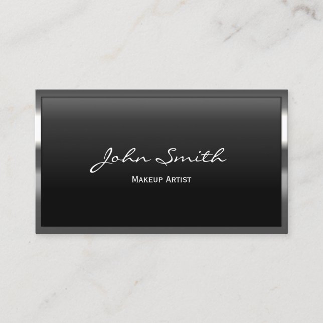Make-up Artist Metal Border Beauty Salon Business Card (Front)