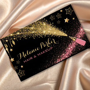 Make up Artist Pink Gold Elegant Glitter Trendy  Business Card