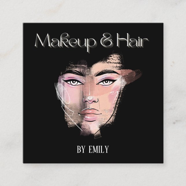 Make up Artist Square Business Card (Front)