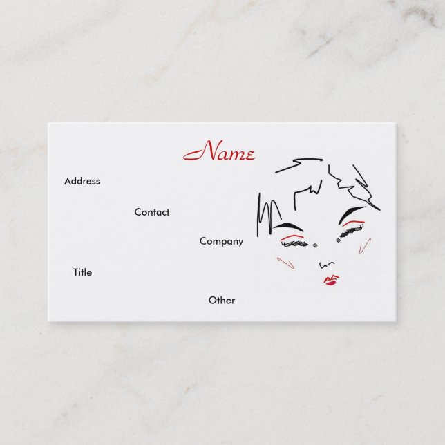 Make-up Artist Trendy Business Card (Front)