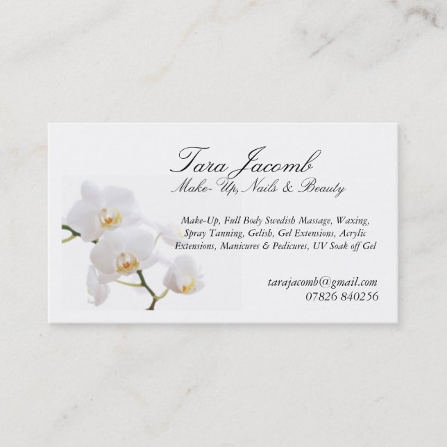 Make up, Beauty and Nails Business Card (Front)