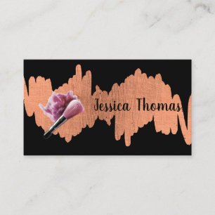Make Up Brush and Powder Metallic Scribble Business Card