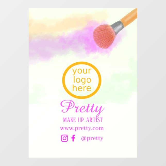 Make Up Brush Colourful Watercolor  (Sheet)