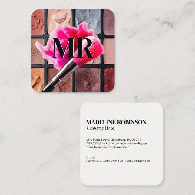 Make Up Brush Powder | Eyeshadow Palette Appointment Card (Front/Back)