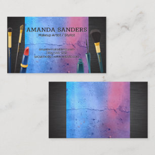 Make Up Brushes and Lipstick Foundation Business Card