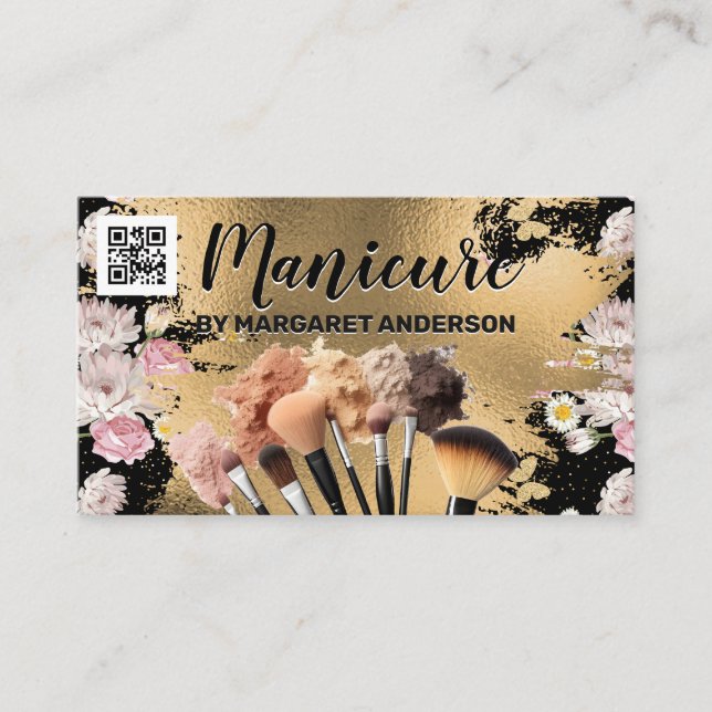 Make Up Brushes Foundations | Flowers  Appointment Card (Front)