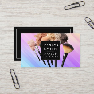 Make Up Brushes   Vibrant Background Business Card