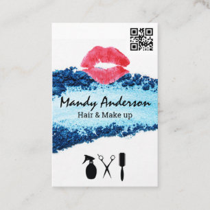 Make Up Kiss Stain Hair Tools QR Code Business Card
