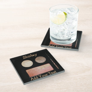Make-Up Palette-Face by Shirley Taylor Glass Coaster