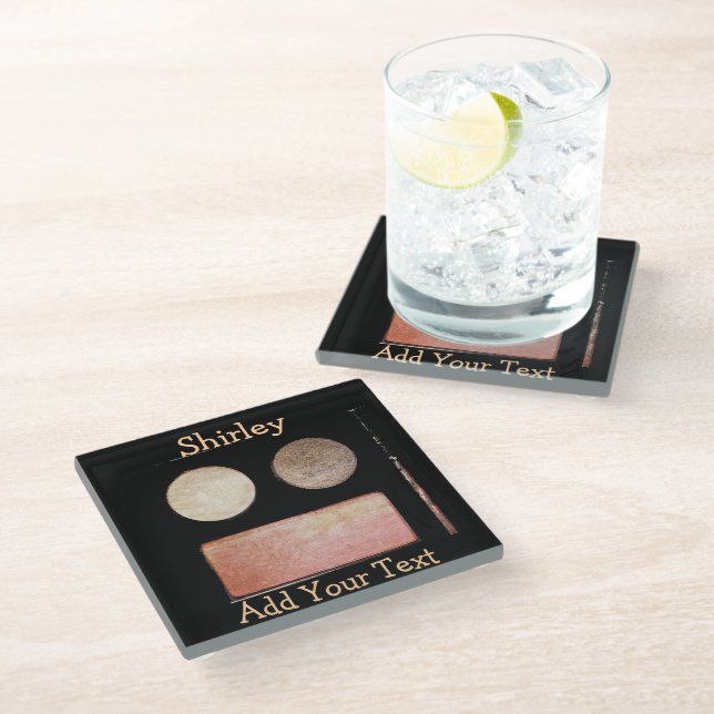 Make-Up Palette-Face by Shirley Taylor Glass Coaster (Angled)