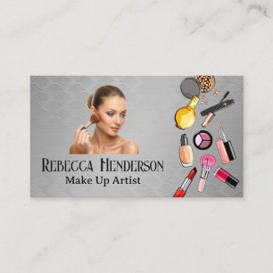 Make up Products   Woman Applying Make Up Business Card