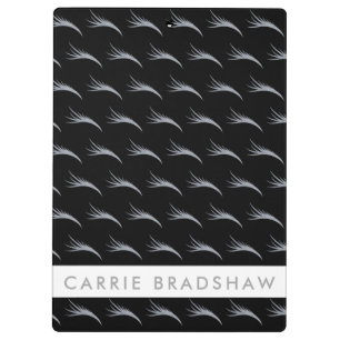 Make Up Silver Glitter eyes Black Personalise Name Clipboard