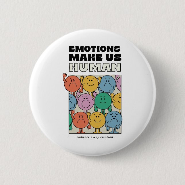 Make Us Human Retro Mental Health Positive Quote  6 Cm Round Badge (Front)