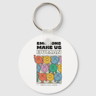 Make Us Human Retro Mental Health Positive Quote Key Ring