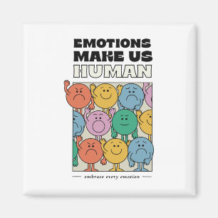 Make Us Human Retro Mental Health Positive Quote Magnet