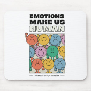 Make Us Human Retro Mental Health Positive Quote Mouse Pad