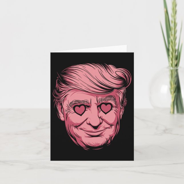 Make Valentine's Day Great Again Funny Trump Heart Card (Front)
