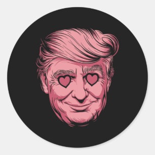 Make Valentine's Day Great Again Funny Trump Heart Classic Round Sticker