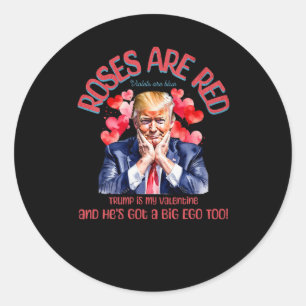 Make Valentines Day Great Again Funny Trump Valent Classic Round Sticker