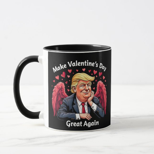 Make Valentine's Day Great Again Trump Lovers  Mug (Left)