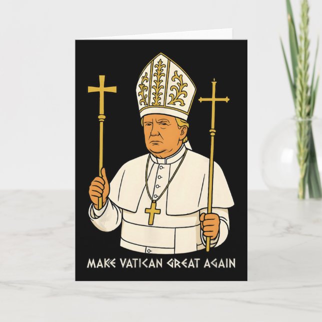 Make Vatican Great Again Funny Pope Trump Retro Ch Card (Front)