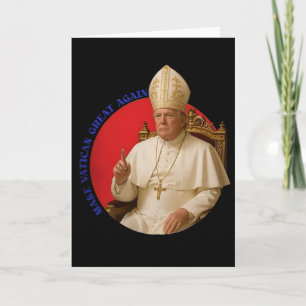 Make Vatican Great Again Funny Pope Trump Retro Ch Card