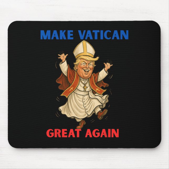 Make Vatican Great Again Funny Pope Trump Retro Ch Mouse Pad (Front)