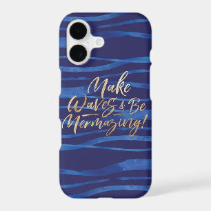 Make Waves Navy & Gold Inspirational Quote