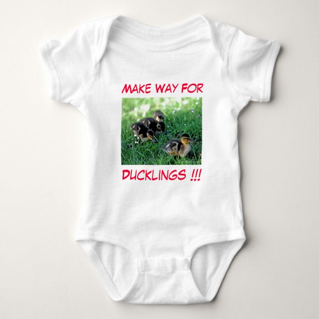 Make Way For Ducklings!!! Baby Bodysuit (Front)