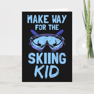 Make Way For The Skiing Kid Skier Ski Slopes Hob Card