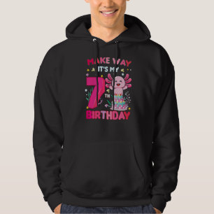 Make Way It's My 7th Birthday Cute Axolotl 7th Bir Hoodie
